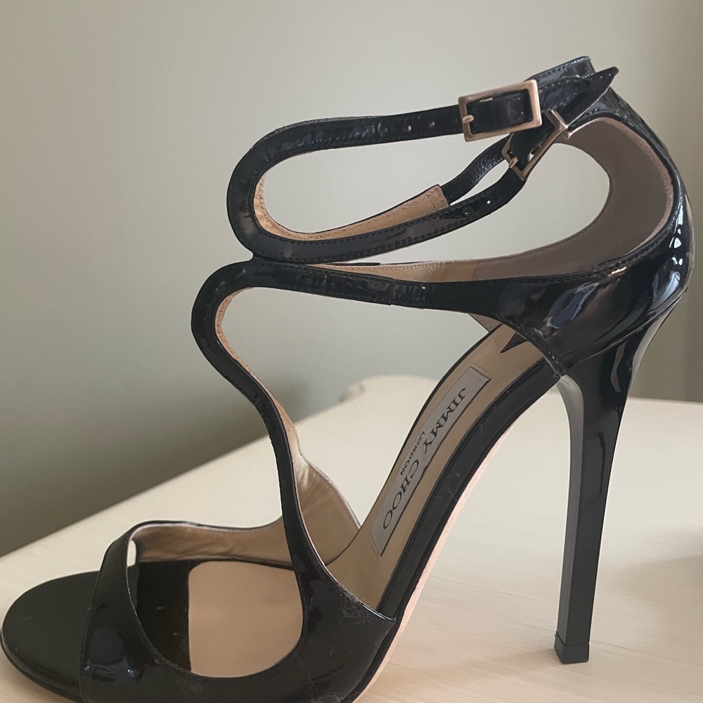 Jimmy Choo Black Patent Strappy Heels (excellent condition) - Picture 6 of 10